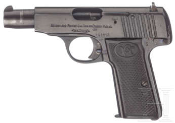 Walther Modell 4, Militärkontrakt, Lizenzfertigung, mit Tasche