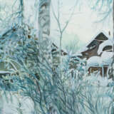 Морозное утро Papier Aquarell Realismus Landschaftsmalerei 2005 - Foto 1