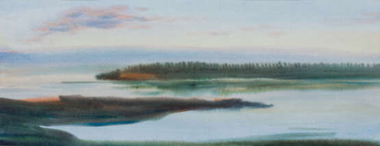 Губа Кислая Papier Aquarell Realismus Landschaftsmalerei 2000 - Foto 1