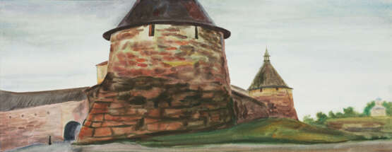 Пасмурный день Paper Watercolor Realism Landscape painting 2000 - photo 1