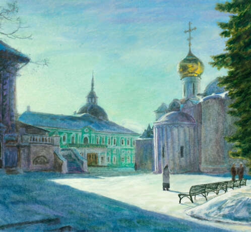 Светлый день Paper Acrylic paint Realism Landscape painting 2012 - photo 1