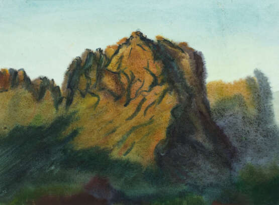 Ергаки. Скала Paper Watercolor Realism Landscape painting 1995 - photo 1