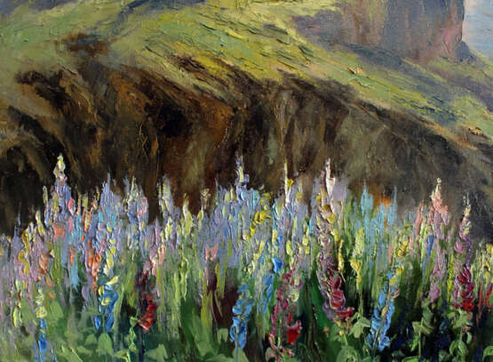 "Люпин на склонах Днестра" Canvas Oil paint Impressionism Landscape painting 2020 - photo 4