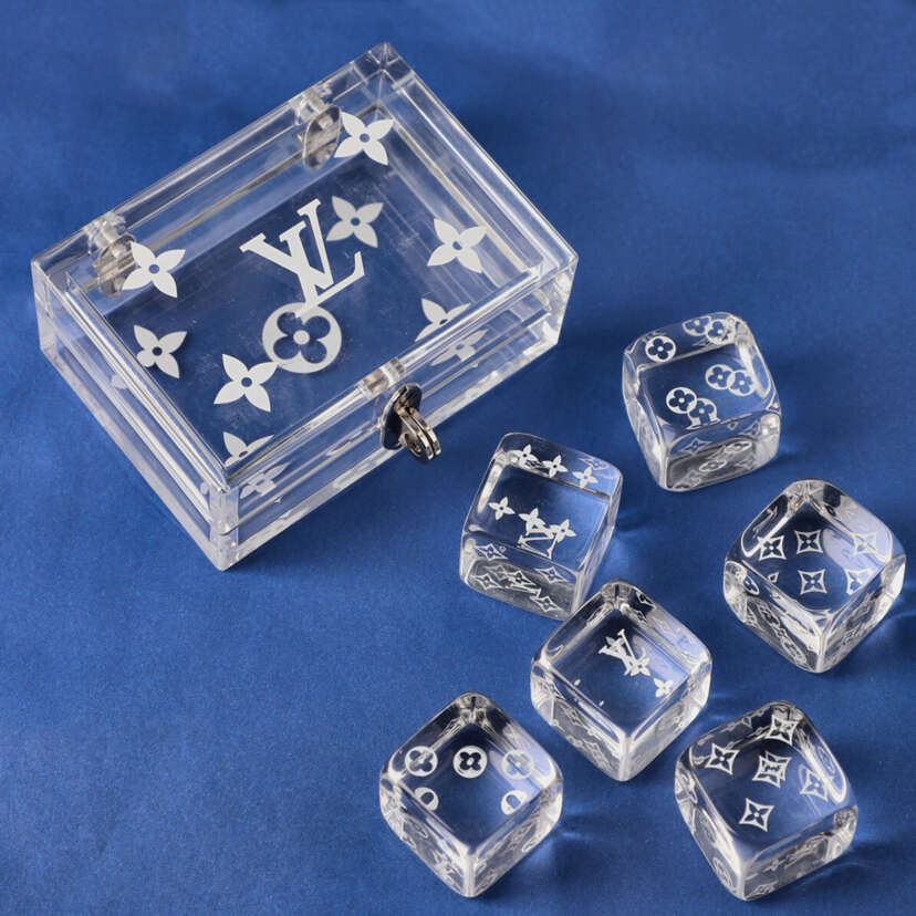 Louis Vuitton Clear Monogram Dice Set Customer Limited Edition Rare Gift  Used