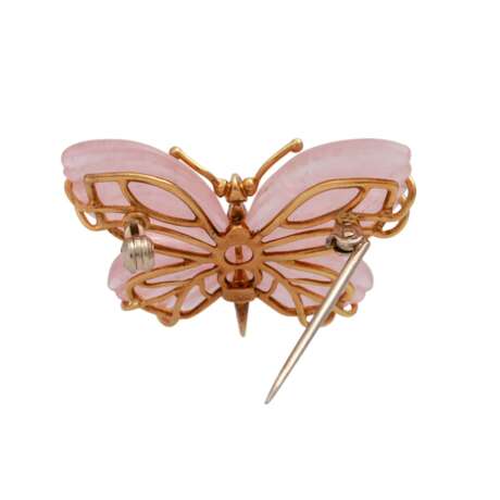 Brosche "Schmetterling" aus Rosenquarz, - photo 3