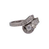 Ring mit 3 Altschliffdiamanten, zusammen ca. 2 ct, - Foto 2