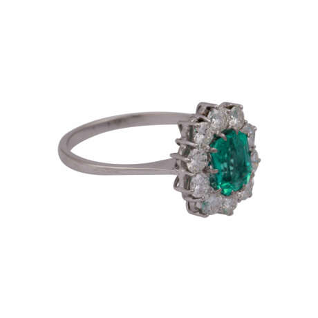 Ring mit synthetischem Smaragd ca. 1,4 ct, - Foto 2