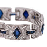 Armband im Stil des Art Déco mit Achtkantdiamanten, zusammen ca. 0,7 ct, - Foto 5