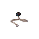 Ring mit schwarzem Opal und Brillant, ca. 0,02 ct, - photo 1