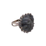 Ring mit Chalcedon, kristallisiertes Mineral, D: ca. 2,2 cm, - Foto 1