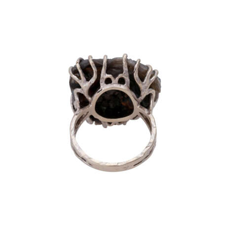 Ring mit Chalcedon, kristallisiertes Mineral, D: ca. 2,2 cm, - Foto 3