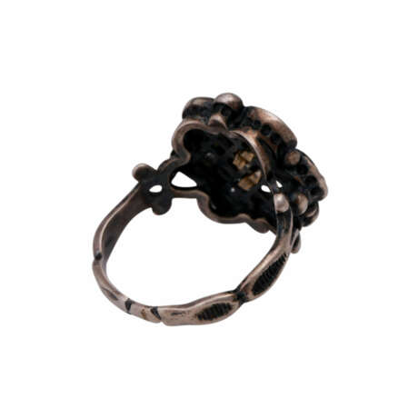 Schmuckset aus Ring und Ohrringen mit Granat, - photo 3