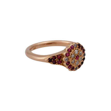 Ring ausgefasst mit kl. Rubinen und Altschliffdiamanten - фото 2