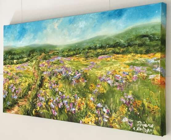 Тропинка в колокольчиках Canvas Oil paint Impressionism Landscape painting 2018 - photo 2