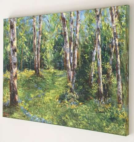“Birches in the sun” Canvas Oil paint Impressionist Animalistic 2019 - photo 2