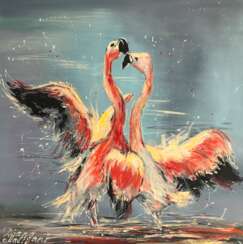 Dance of the pink flamingos