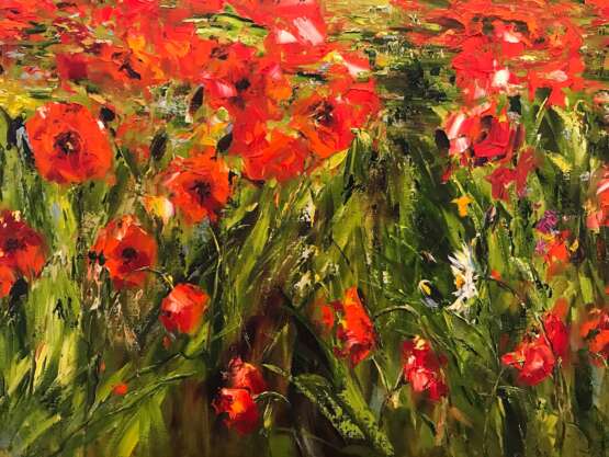 “Her favorite field” Canvas Oil paint Impressionist Landscape painting 2020 - photo 2