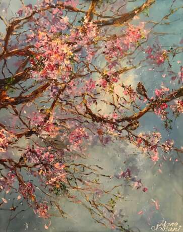 „Die Poesie des Frühlings“ Leinwand Ölfarbe Impressionismus Landschaftsmalerei 2020 - Foto 1
