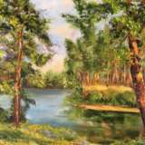 «Le sentier du lac» Toile Peinture à l'huile Impressionnisme Peinture de paysage 2019 - photo 3