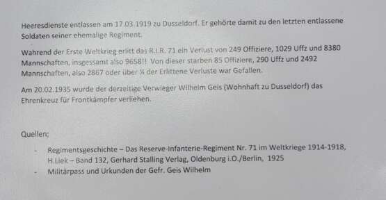 Preussen: Nachlass eines Musketiers der Minen-Werfer-Abteilung des R.I.R. 71. - фото 5