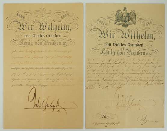 Preussen: Roter Adler Orden, 2. Klasse mit Eichenlaub Urkunde für einen Senatspräsidenten beim Kammergericht und Geheimen Oberjustizrat. - photo 1