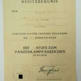 Urkundennachlass eines Unteroffiziers der 1./ Panzer-Regiment "Großdeutschland" - Panzerkampfabzeichen 2. Stufe. - фото 2