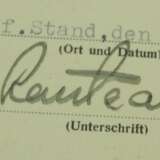 Flakkampfabzeichen der Luftwaffe Urkunde für einen Unteroffiizier der 5./ Res. Flakabt. 323. - фото 2