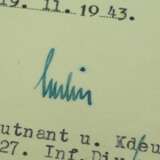 Eisernes Kreuz, 1939, 1. Klasse Urkunde für einen Obergefreiten der 5./ Gren.Regt. 412 - Wilhelm Berlin. - Foto 2