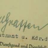 Eisernes Kreuz, 1939, 1. Klasse Urkunde für einen Unteroffizier der 2./ Gren.Rgt. 154 - Karl von Graffen. - photo 2