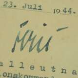 Eisernes Kreuz, 1939, 2. Klasse Urkunde für einen Feldweel der 4./ Gren.Rgt. 15 (mot.) - Walter Fries. - photo 2
