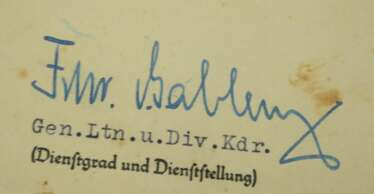 Eisernes Kreuz, 1939, 2. Klasse Urkunde für einen Gefreiten der 1./ Pi. 7 - Eccard Freiherr von Gablenz.
