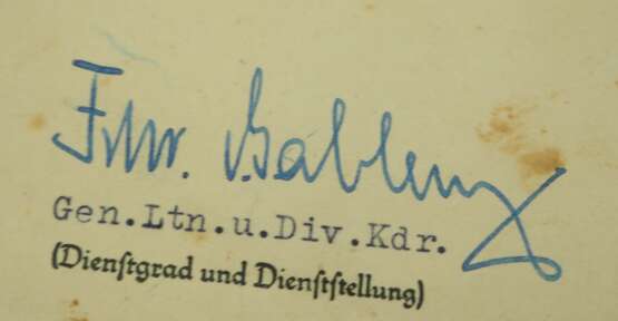 Eisernes Kreuz, 1939, 2. Klasse Urkunde für einen Gefreiten der 1./ Pi. 7 - Eccard Freiherr von Gablenz. - фото 1