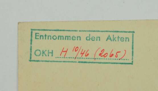 Eisernes Kreuz, 1939, 2. Klasse Urkunde für einen Unteroffizier des Bataillon Gensicke - Ernst Maisel. - Foto 3