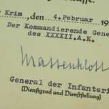 Eisernes Kreuz, 1939, 2. Klasse Urkunde für einen Unteroffizier der 8./ I.R. 213 - Franz Mattenklott. - фото 2