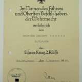 Eisernes Kreuz, 1939, 2. Klasse Urkunde für einen Gefreiten der 9./ I.R. 430 - Stephan Rittau. - photo 1