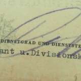 Kriegsverdienstkreuz, 2. Klasse mit Schwertern Urkunde für einen Obergefreiten im Stab II./ G.R. 1036 - Helmut Poppe. - фото 2