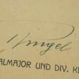 Kriegsverdienstkreuz, 2. Klasse mit Schwertern Urkunde für einen Oberjäger der 15./ Gebirgs-Jäger-Regiment 100 - Julius Ringel. - фото 2