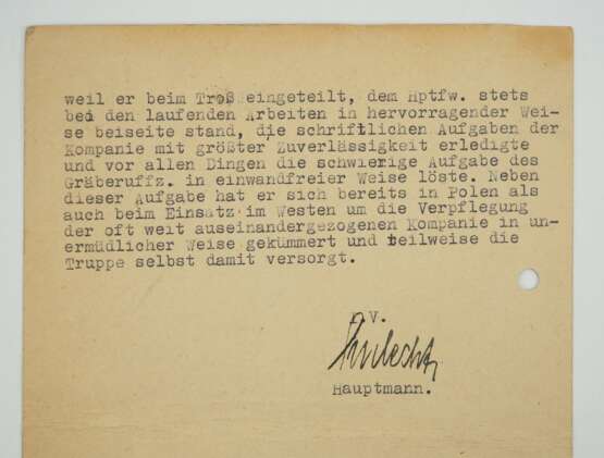 Kriegsverdienstkreuz, 2. Klasse mit Schwertern Urkunde für einen Oberjäger der 15./ Gebirgs-Jäger-Regiment 100 - Julius Ringel. - photo 3