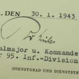 Kriegsverdienstkreuz, 2. Klasse mit Schwertern Urkunde für einen Gefreiten der 6./ Fahrkol. 195 - Edgar Röhricht. - photo 2