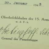 Kriegsverdienstkreuz, 2. Klasse mit Schwertern Urkunde für einen Major - Heinrich von Vietinghoff Scheel. - photo 2