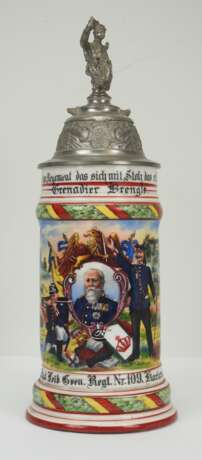 Baden: Reservistenkrug eines Grenadiers der 14./ 1. Bad. Leib. Gren. Regt. Nr. 109 - Karlsruhe 1904/06. - Foto 1