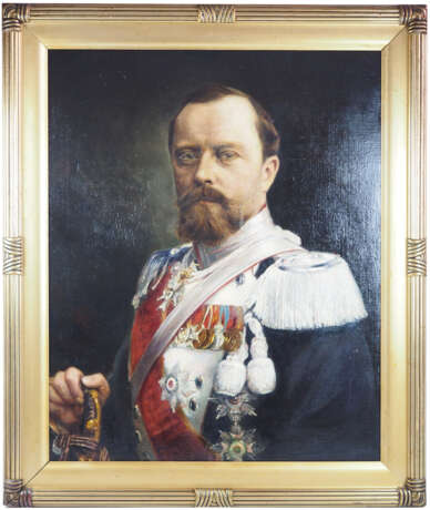 Lippe: Gemälde von Leopold IV. Fürst zu Lippe als Oberst à la Suite des 1. Garde-Ulanen-Regiment. - photo 1