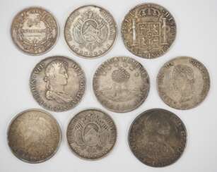 Bolivien: Sammlung Silbermünzen.