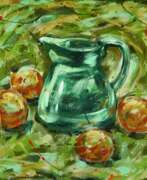 Ekaterina Shadrina (né en 1970). "Nature morte avec pichet vert et des oranges"