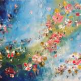 Розовое на голубом Canvas Oil paint Impressionism Still life 2018 - photo 1