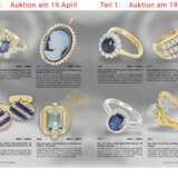 Ring: feiner vintage Saphir/Diamant-Blütenring, ca. 1,45ct - фото 3