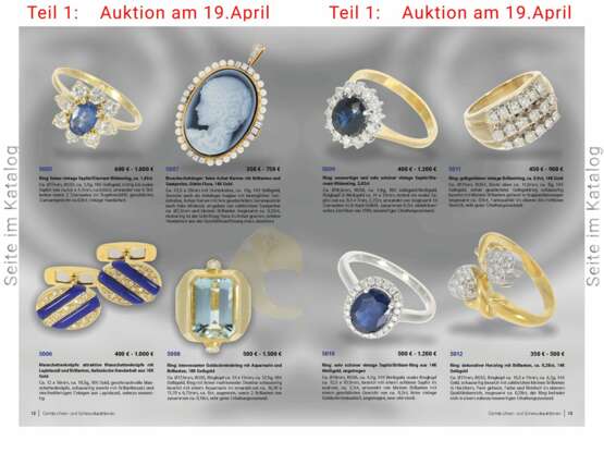 Ring: feiner vintage Saphir/Diamant-Blütenring, ca. 1,45ct - фото 3