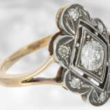 Ring: dekorativer Brillantring, insgesamt ca. 0,6ct, 14K Rotgold & Silber, antik - фото 2