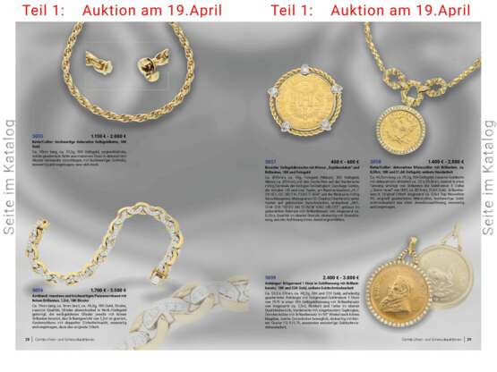 Brosche: Gelbgoldbrosche mit Münze "Sophiendukat" und Brillanten, 18K und Feingold - Foto 3
