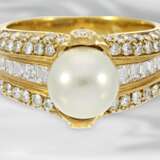 Ring: attraktiver Zuchtperlenring mit Diamanten, ca. 2,1ct, 18K Gold, neuwertig, NP lt. Etikett über 5.000€ - photo 3